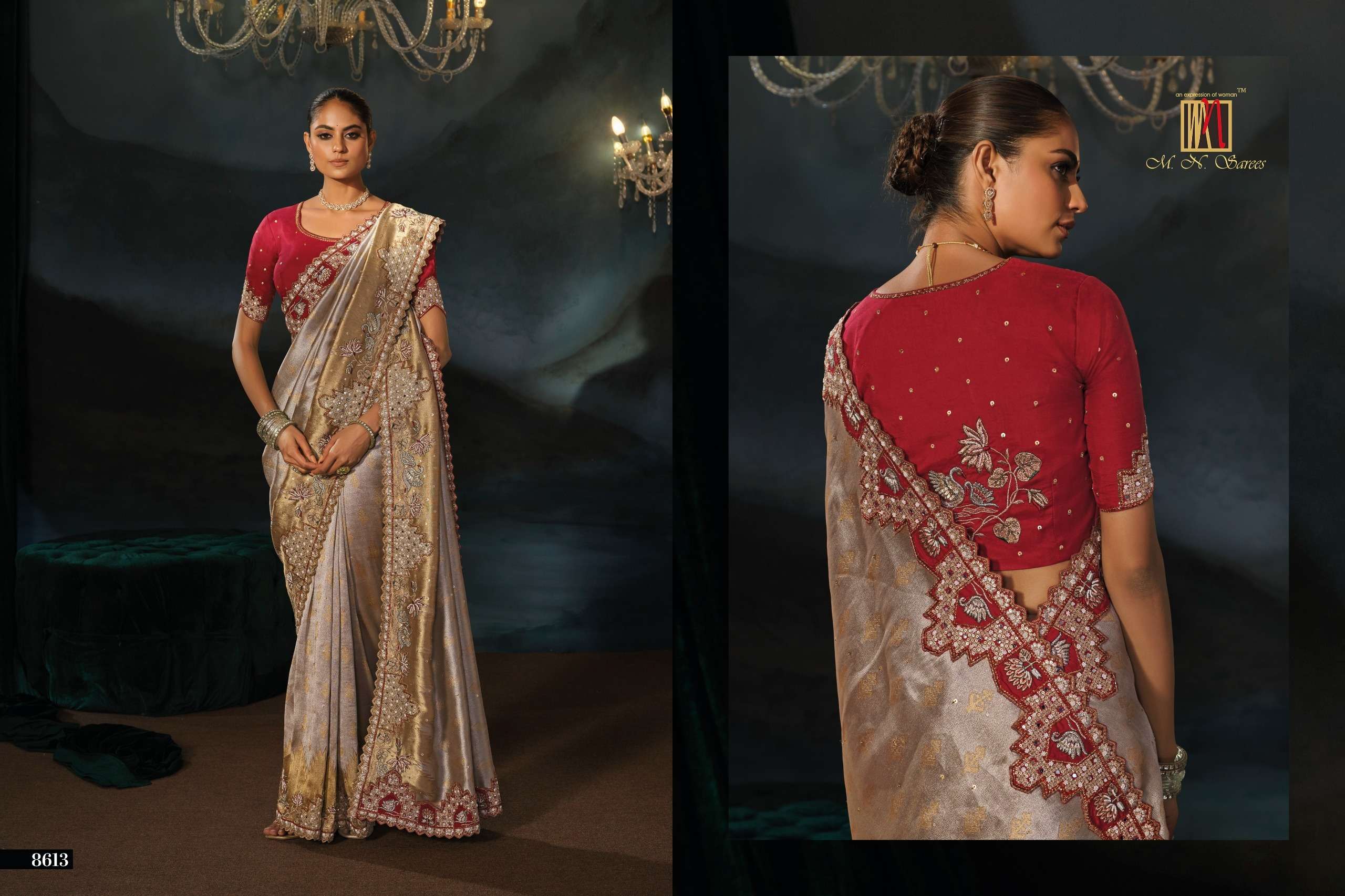 M N 8600 Series 8601 To 8613 the Royal and classic Heritage Collection saree wholesale in surat